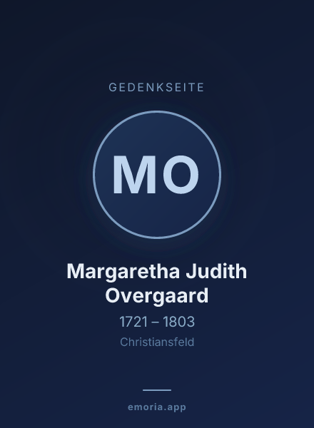Gedenkportrait von Margaretha Judith Overgaard