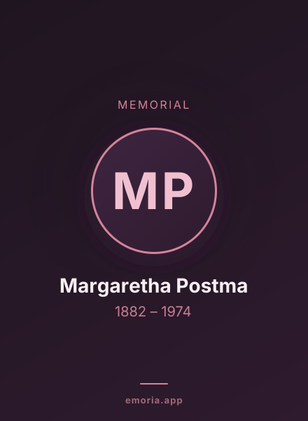 Memorial portrait of Margaretha Postma