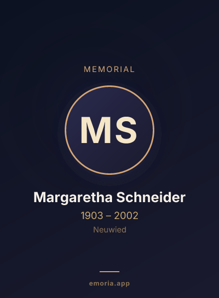 Memorial portrait of Margaretha Schneider