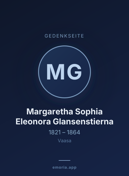 Gedenkportrait von Margaretha Sophia Eleonora Glansenstierna