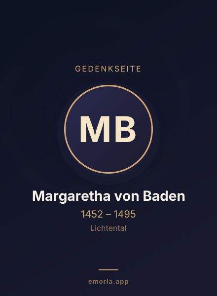 Gedenkportrait von Margaretha von Baden