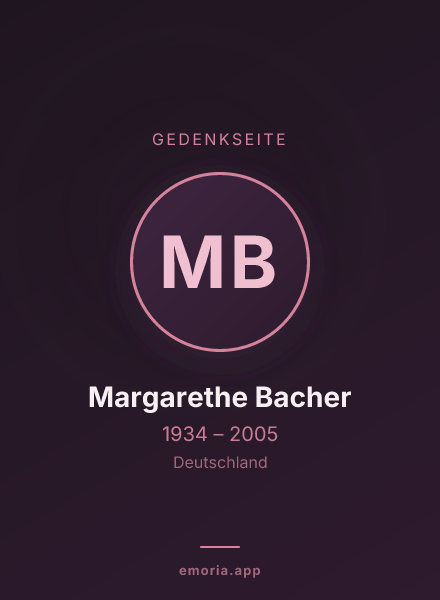 Gedenkportrait von Margarethe Bacher