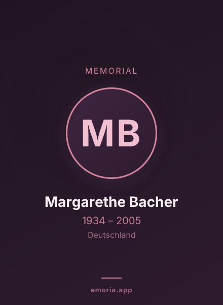 Memorial portrait of Margarethe Bacher