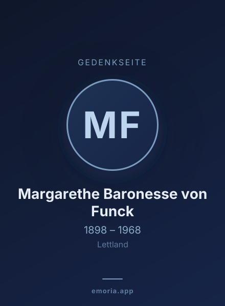 Gedenkportrait von Margarethe Baronesse von Funck