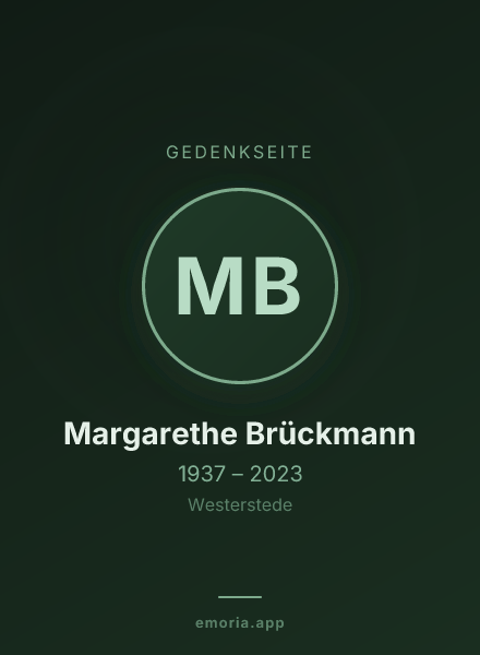 Gedenkportrait von Margarethe Brückmann
