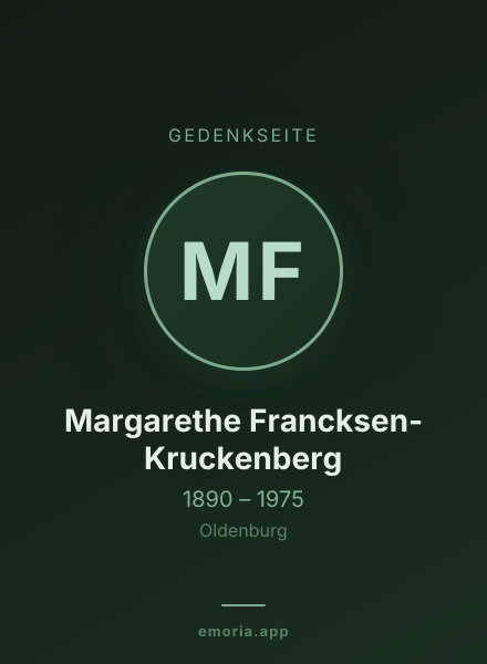 Gedenkportrait von Margarethe Francksen-Kruckenberg