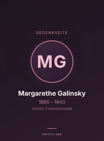 Gedenkportrait von Margarethe Galinsky