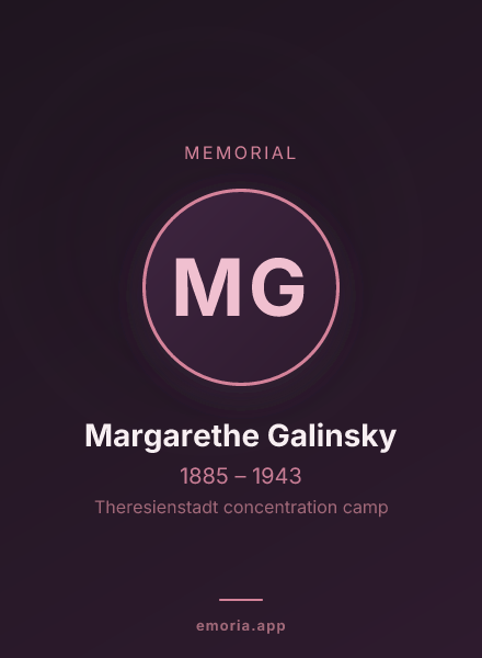 Memorial portrait of Margarethe Galinsky