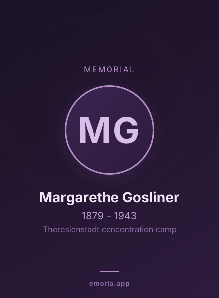 Memorial portrait of Margarethe Gosliner