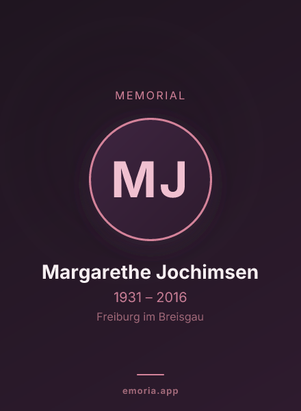 Memorial portrait of Margarethe Jochimsen