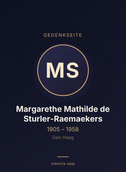 Gedenkportrait von Margarethe Mathilde de Sturler-Raemaekers