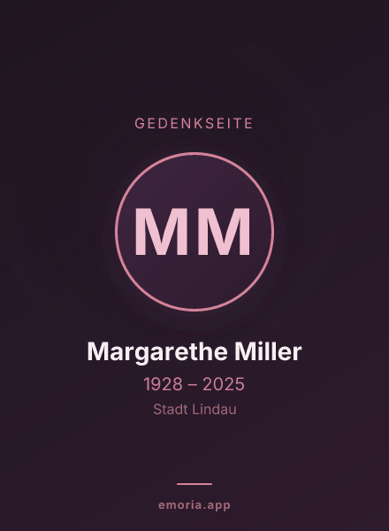 Gedenkportrait von Margarethe Miller