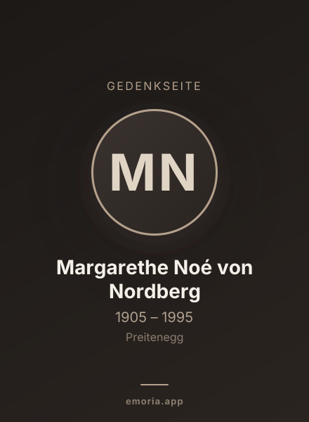 Gedenkportrait von Margarethe Noé von Nordberg