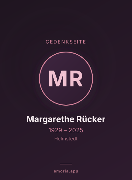 Gedenkportrait von Margarethe Rücker
