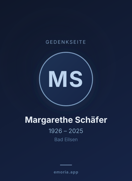 Gedenkportrait von Margarethe Schäfer