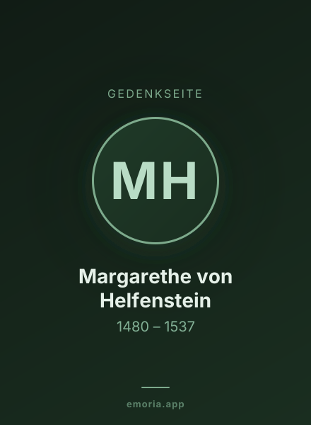 Gedenkportrait von Margarethe von Helfenstein