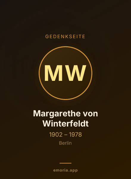 Gedenkportrait von Margarethe von Winterfeldt