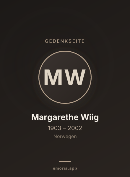 Gedenkportrait von Margarethe Wiig