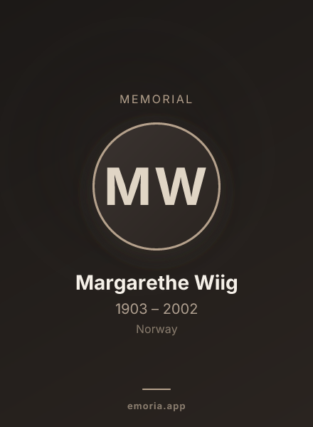 Memorial portrait of Margarethe Wiig