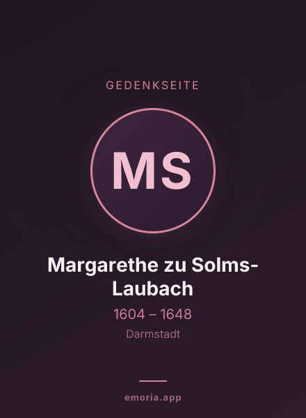 Gedenkportrait von Margarethe zu Solms-Laubach