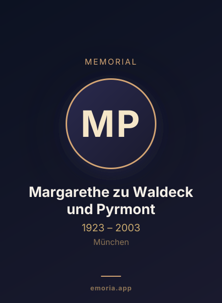 Memorial portrait of Margarethe zu Waldeck und Pyrmont