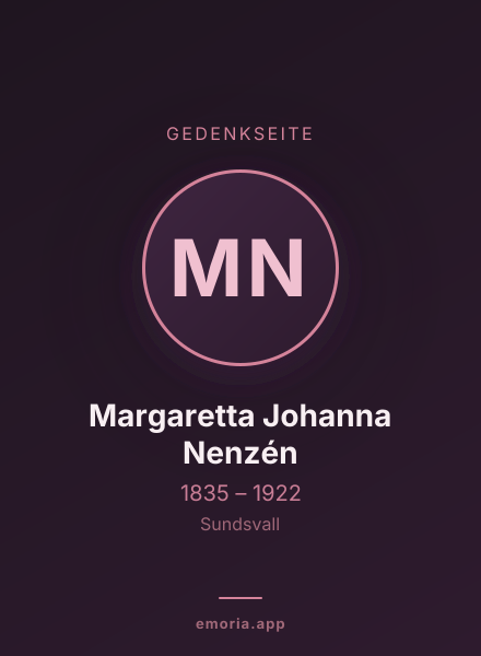 Gedenkportrait von Margaretta Johanna Nenzén