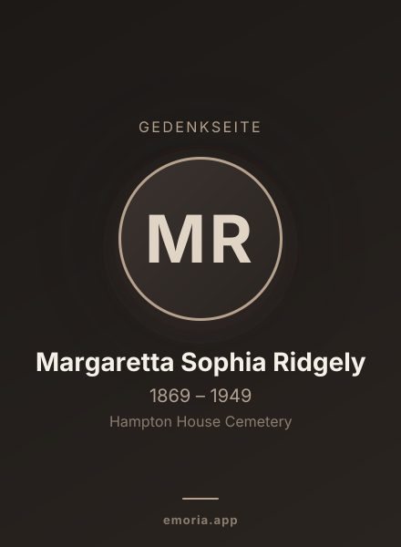 Gedenkportrait von Margaretta Sophia Ridgely