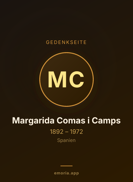 Gedenkportrait von Margarida Comas i Camps