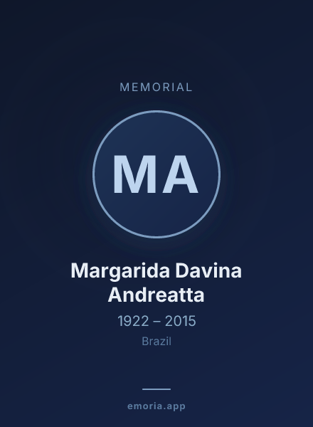 Memorial portrait of Margarida Davina Andreatta