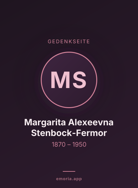 Gedenkportrait von Margarita Alexeevna Stenbock-Fermor
