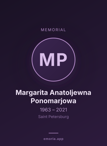 Memorial portrait of Margarita Anatoljewna Ponomarjowa
