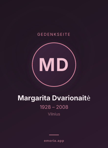 Gedenkportrait von Margarita Dvarionaitė