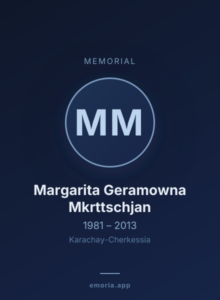Memorial portrait of Margarita Geramowna Mkrttschjan