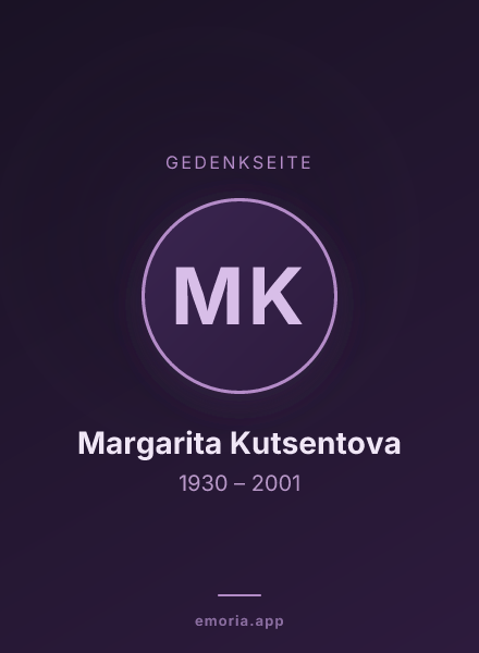 Gedenkportrait von Margarita Kutsentova