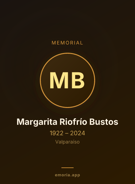 Memorial portrait of Margarita Riofrío Bustos