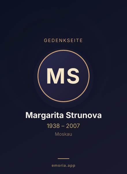 Gedenkportrait von Margarita Strunova