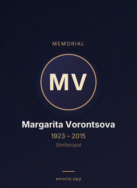 Memorial portrait of Margarita Vorontsova