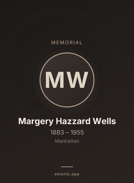Memorial portrait of Margery Hazzard Wells