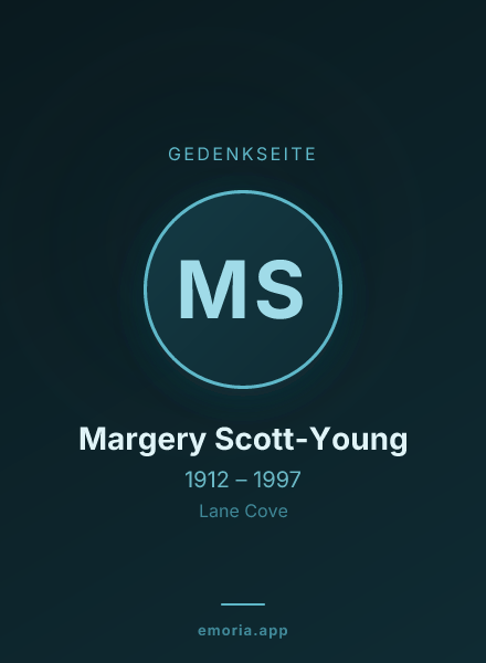 Gedenkportrait von Margery Scott-Young