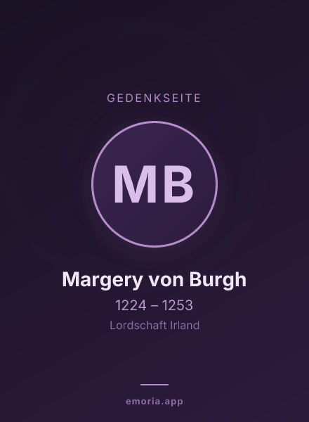 Gedenkportrait von Margery von Burgh
