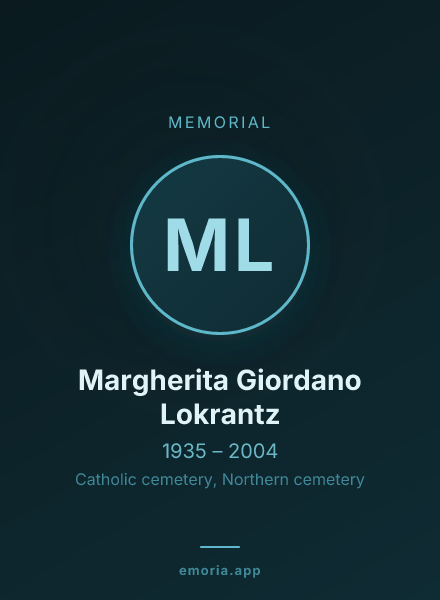 Memorial portrait of Margherita Giordano Lokrantz