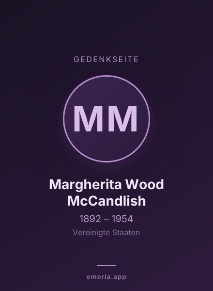 Gedenkportrait von Margherita Wood McCandlish