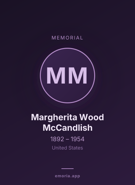 Memorial portrait of Margherita Wood McCandlish