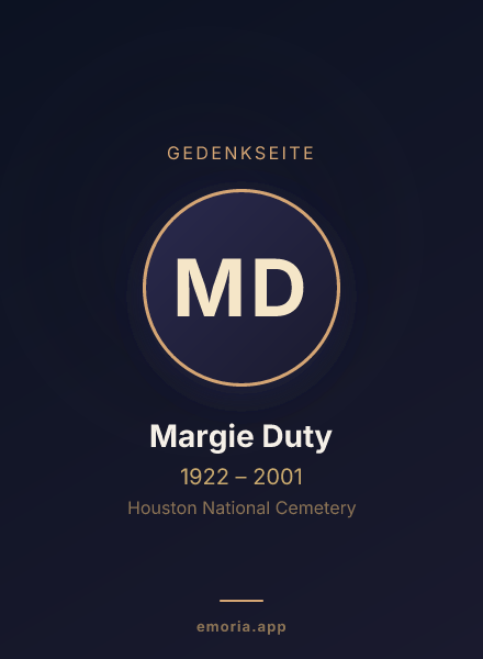 Gedenkportrait von Margie Duty