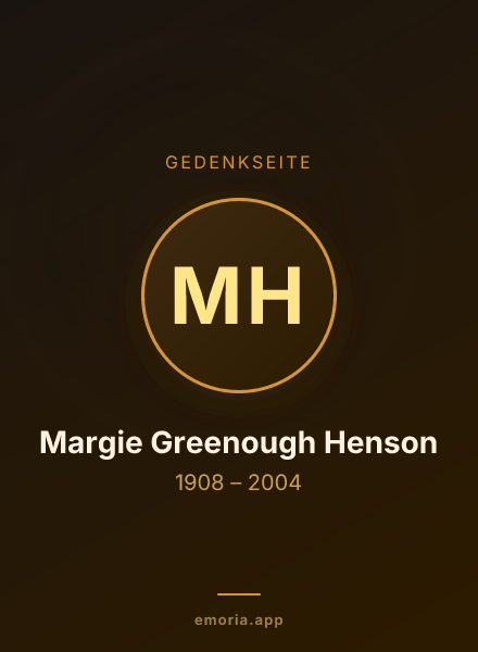 Gedenkportrait von Margie Greenough Henson