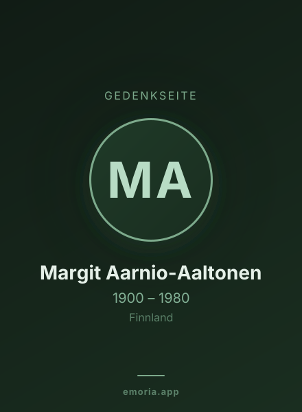 Gedenkportrait von Margit Aarnio-Aaltonen