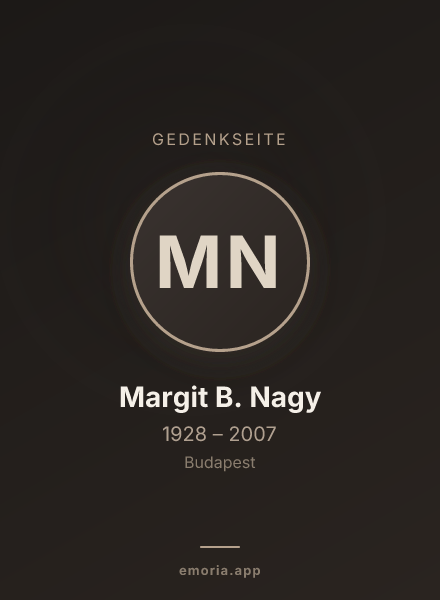 Gedenkportrait von Margit B. Nagy