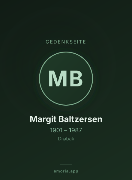 Gedenkportrait von Margit Baltzersen