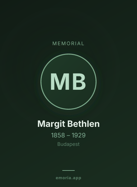 Memorial portrait of Margit Bethlen