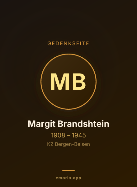 Gedenkportrait von Margit Brandshtein